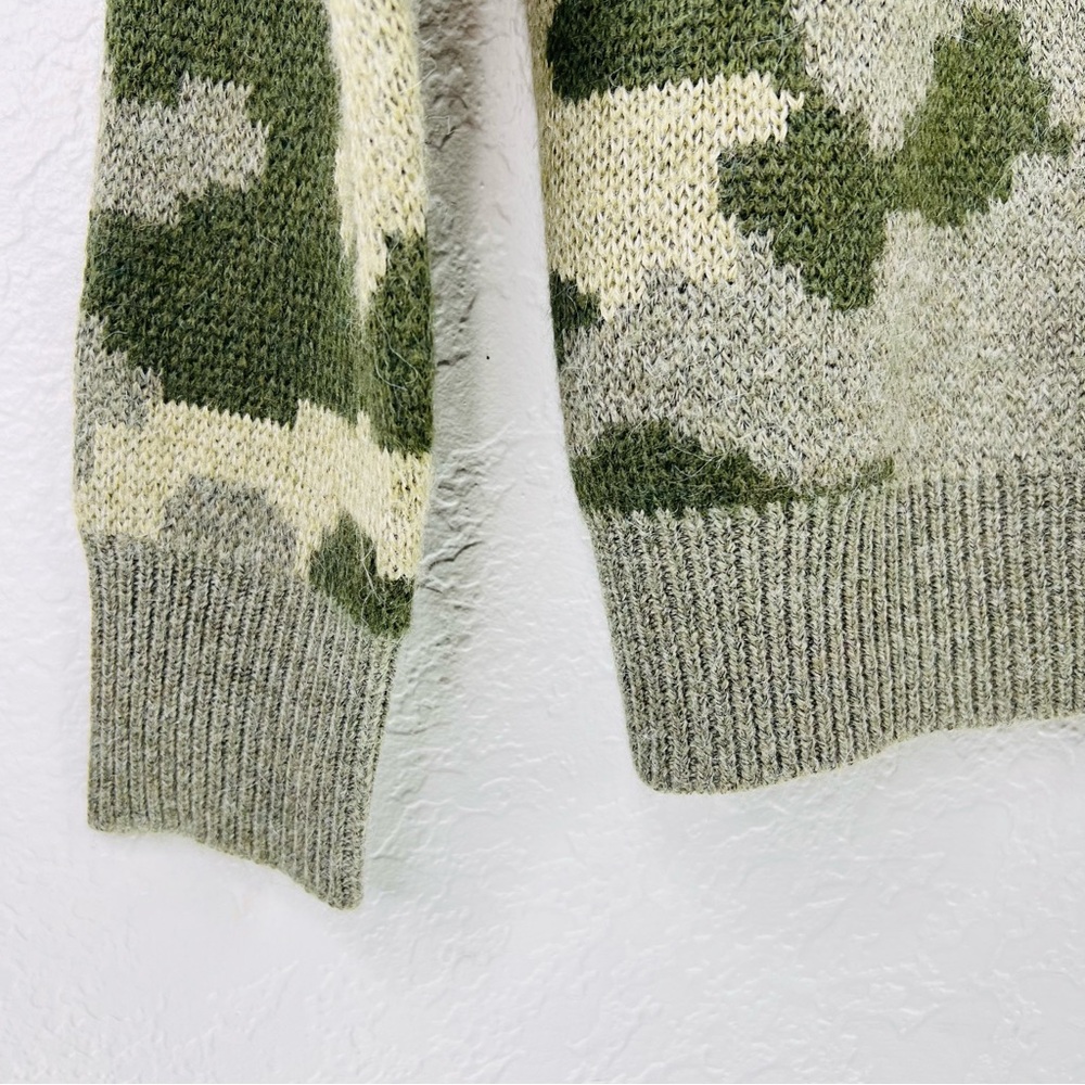 Lucky Brand Camo Green Wool Blend Button Up Cardigan Sweater - Picture 9 of 11